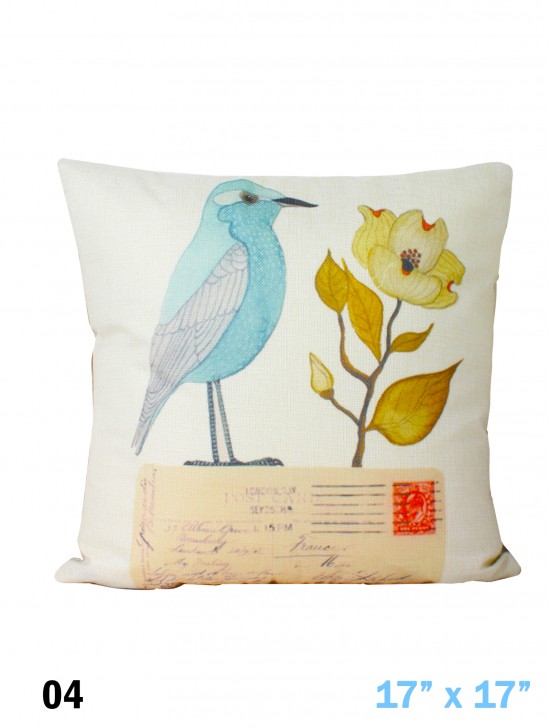 Birds Print Cushion & Filler